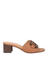 Tod's Woman Sandals Tan Size 8 Leather In Brown