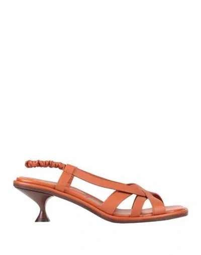 Tod's Woman Sandals Tan Size 9.5 Leather In Brown