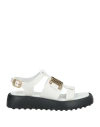 Tod's Woman Sandals White Size 8 Calfskin In White