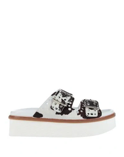 Tod's Woman Sandals White Size 7.5 Calfskin