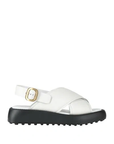 Tod's Woman Sandals White Size 8 Leather