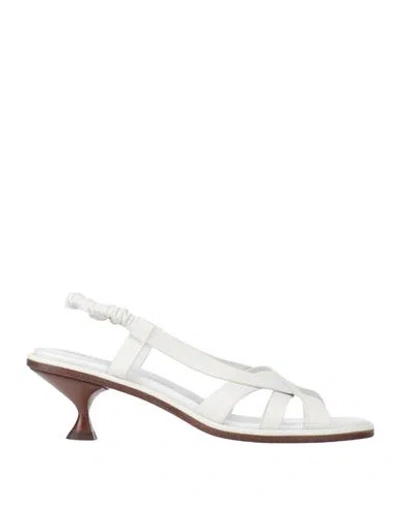 Tod's Woman Sandals White Size 7.5 Leather