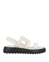 Tod's Cut-out Leather Sandals In White