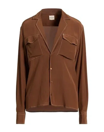 Tod's Woman Shirt Brown Size 2 Silk