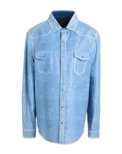 Tod's Woman Shirt Light Blue Size 10 Lambskin