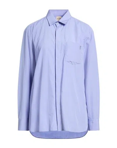 Tod's Woman Shirt Light Blue Size 6 Cotton In Purple