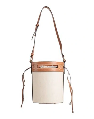 Tod's Woman Shoulder Bag Beige Size - Linen, Leather