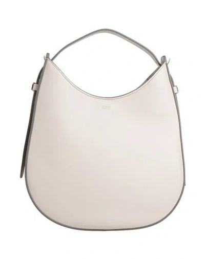 Tod's Woman Shoulder Bag Light Grey Size - Soft Leather In White