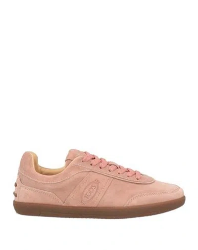 Tod's Woman Sneakers Antique Rose Size 5.5 Leather In Brown