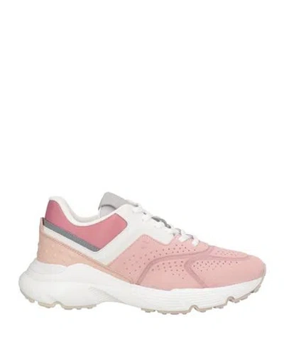 Tod's Woman Sneakers Antique Rose Size 7.5 Leather, Textile Fibers In Pink