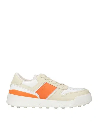 Tod's Woman Sneakers Beige Size 8 Leather In White