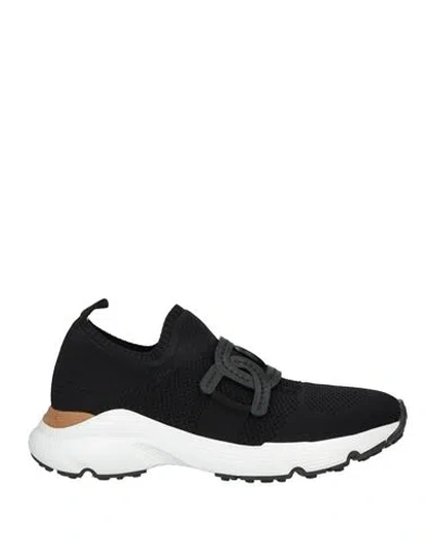 Tod's Woman Sneakers Black Size 6 Textile Fibers, Soft Leather