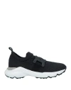 Tod's Woman Sneakers Black Size 7.5 Textile Fibers In Multi