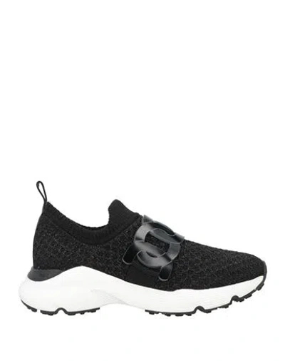 Tod's Woman Sneakers Black Size 8 Leather, Textile Fibers