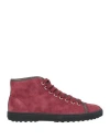 Tod's Woman Sneakers Burgundy Size 6 Leather In Red