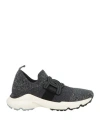 Tod's Woman Sneakers Charcoal Size 6.5 Textile Fibers, Leather In Multi