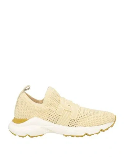 Tod's Woman Sneakers Cream Size 7 Textile Fibers In Yellow