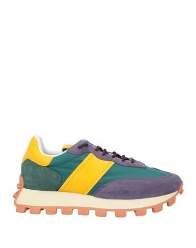 Tod's Woman Sneakers Dark Green Size 7 Leather, Textile Fibers In Multi