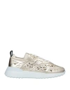 Tod's Woman Sneakers Gold Size 11 Leather In Gold