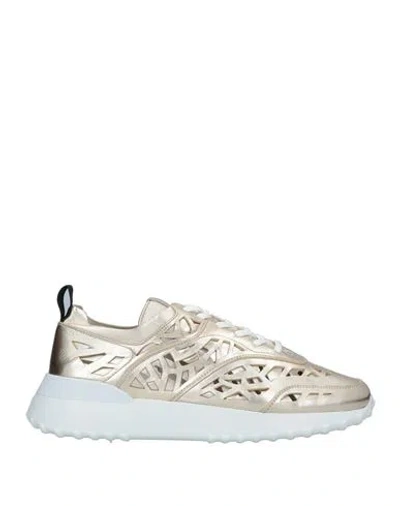 Tod's Woman Sneakers Gold Size 11 Leather