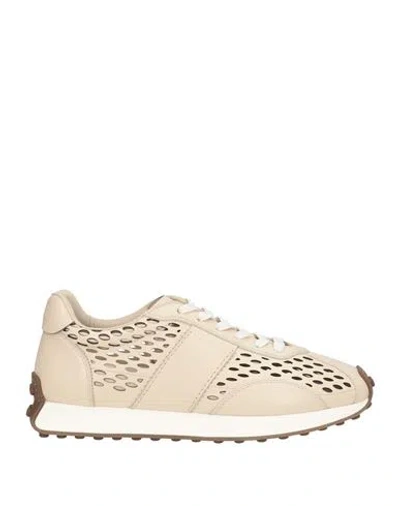 Tod's Woman Sneakers Ivory Size 9 Leather In White