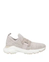 Tod's Knitted Sock Sneakers With Front Logo In Gray