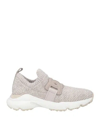 Tod's Woman Sneakers Light Grey Size 11 Textile Fibers In Gray