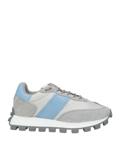 Tod's Woman Sneakers Light Grey Size 8 Leather, Textile Fibers
