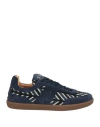 Tod's Suede Patchwork Sneakers In Navy Blue