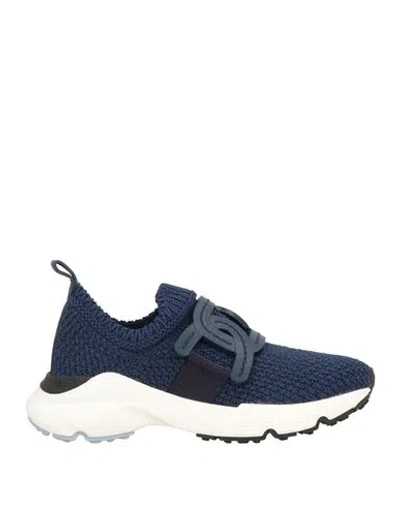 Tod's Sport Run 54c Calzino Catena Pelle Sneaker In Blue