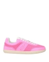 Tod's Woman Sneakers Pink Size 8 Leather, Textile Fibers In Pink