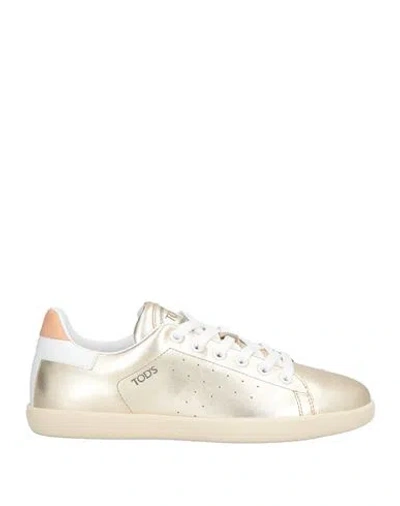 Tod's Woman Sneakers Platinum Size 8 Leather In Multi