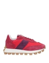 Tod's Woman Sneakers Red Size 8 Leather, Textile Fibers In Red
