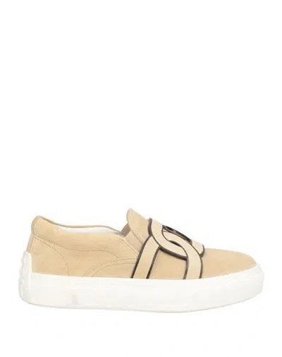 TOD'S TOD'S WOMAN SNEAKERS SAND SIZE 8 LEATHER