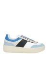 Tod's Woman Sneakers Sky Blue Size 7.5 Leather In Blue