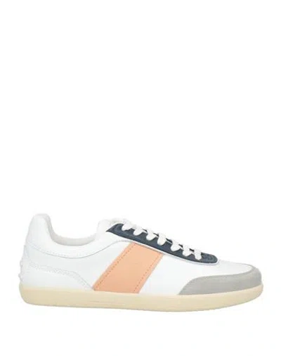 Tod's Woman Sneakers White Size 5.5 Leather In Multi