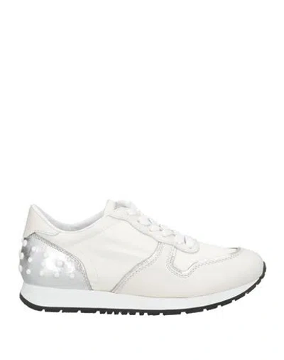 Tod's Woman Sneakers White Size 6.5 Leather, Textile Fibers