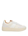 Tod's Woman Sneakers White Size 8 Leather, Textile Fibers