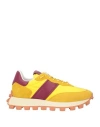 Tod's Woman Sneakers Yellow Size 8 Leather, Textile Fibers