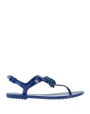 Tod's Woman Thong Sandal Blue Size 5 Pvc - Polyvinyl Chloride