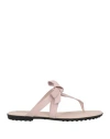 Tod's Woman Thong Sandal Light Pink Size 5.5 Leather