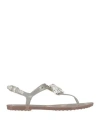 Tod's Woman Thong Sandal Transparent Size 5 Pvc - Polyvinyl Chloride In Silver