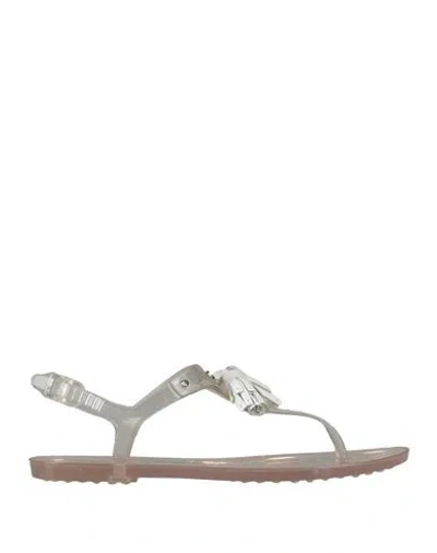 Tod's Woman Thong Sandal Transparent Size 5 Pvc - Polyvinyl Chloride