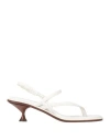 Tod's Woman Thong Sandal White Size 8 Leather In White
