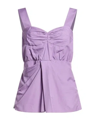 Tod's Woman Top Lilac Size M Cotton In Purple