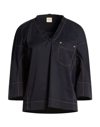 Tod's Woman Top Midnight Blue Size S Cotton, Elastane