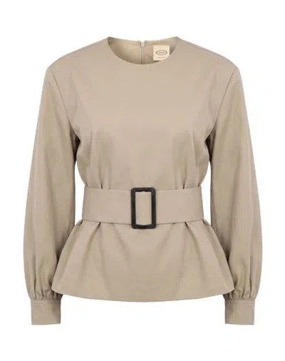 Tod's Woman Top Sand Size 4 Polyester, Cotton In Pink