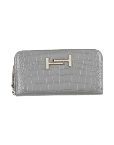 Tod's Woman Wallet Grey Size - Leather In Gray