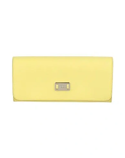 Tod's Woman Wallet Pastel Yellow Size - Leather
