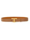 Tod's Adjustable Logo Buckle Belt With Smooth Finish In Multicolor